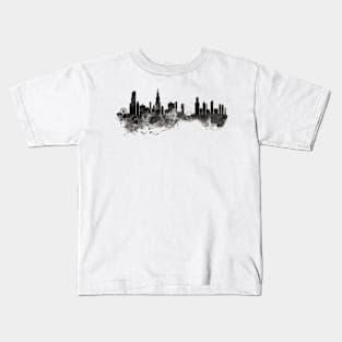 Chicago Skyline Black and White Kids T-Shirt